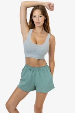 1214GD - Heavy Jersey Garment Dye Short Shorts -Builtd Store 1214GD ATLANTICGREEN 3s
