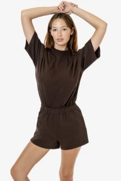 1214GD - Heavy Jersey Garment Dye Short Shorts -Builtd Store 1214GD CHOCOLATE 1s