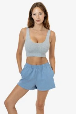 1214GD - Heavy Jersey Garment Dye Short Shorts -Builtd Store 1214GD CLEARBLUE 3s