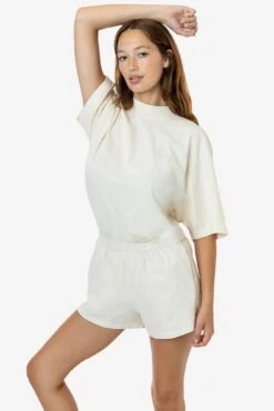 1825GD Mix - Oversized Short Sleeve High Mockneck T-shirt -Builtd Store 1214GD CREME 1s f8198355 9844 4a5b b74e 1f0ed190f893