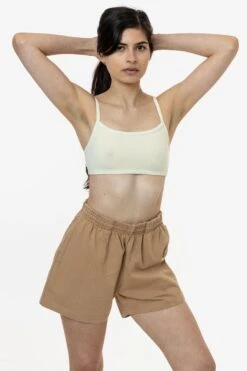 1242GD Unisex - Heavy Jersey Garment Dye Gym Shorts -Builtd Store 1242gd khaki natalie