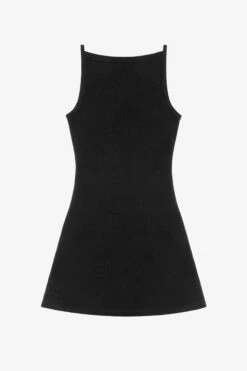 14R315 - 14/1 Rib Spaghetti Boatneck Dress -Builtd Store 14R315 BLACK RVSD
