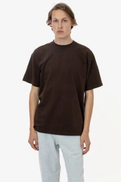 The 1801 - 6.5oz Garment Dye Crew Neck T-Shirt (Colors 1 Of 3) -Builtd Store 1801GD CHOCOLATE M 2023ColorGrid