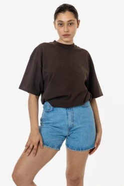 The 1801 - 6.5oz Garment Dye Crew Neck T-Shirt (Colors 1 Of 3) -Builtd Store 1801GD CHOCOLATE W 2023ColorGrid