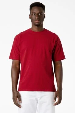 The 1801 - 6.5oz Garment Dye Crew Neck T-Shirt (Colors 1 Of 3) -Builtd Store 1801GD DARKRED M 2023ColorGrid