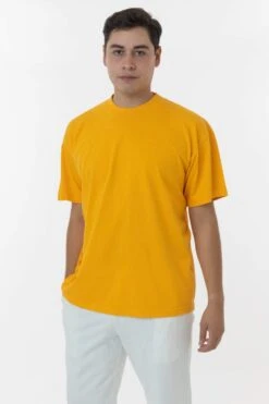The 1801 - 6.5oz Garment Dye Crew Neck T-Shirt (Colors 1 Of 3) -Builtd Store 1801GD GOLD M 2023ColorGrid