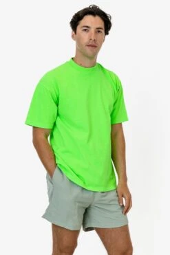 The 1801 - 6.5oz Garment Dye Crew Neck T-Shirt (Neon) -Builtd Store 1801GD NEONGREEN M 2023ColorGrid