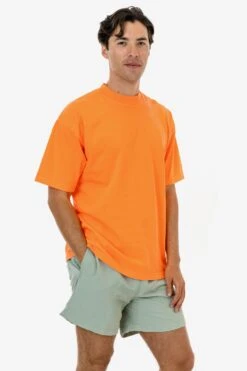 The 1801 - 6.5oz Garment Dye Crew Neck T-Shirt (Neon) -Builtd Store 1801GD NEONORANGE M 2023ColorGrid