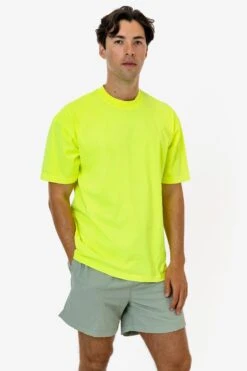 The 1801 - 6.5oz Garment Dye Crew Neck T-Shirt (Neon) -Builtd Store 1801GD NEONYELLOW M 2023ColorGrid