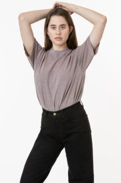 The 1801 - 6.5oz Garment Dye Crew Neck T-Shirt (Pigment Dye) -Builtd Store 1801GD PATCHOULI W 2023ColorGrid