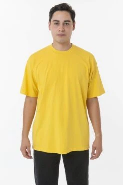 The 1801 - 6.5oz Garment Dye Crew Neck T-Shirt (Colors 1 Of 3) -Builtd Store 1801GD SPECTRAYELLOW M 2023ColorGrid