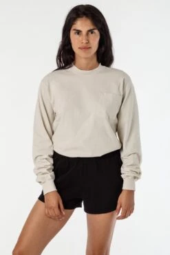 1810GD Unisex - Long Sleeve Garment Dye Pocket T-Shirt -Builtd Store 1810GD cement crop2 sofia