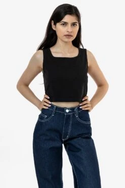 1822GD - Garment Dye Crop Tank -Builtd Store 1822 blacknatalie