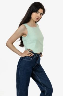 1822GD - Garment Dye Crop Tank -Builtd Store 1822 seafoamnatalie