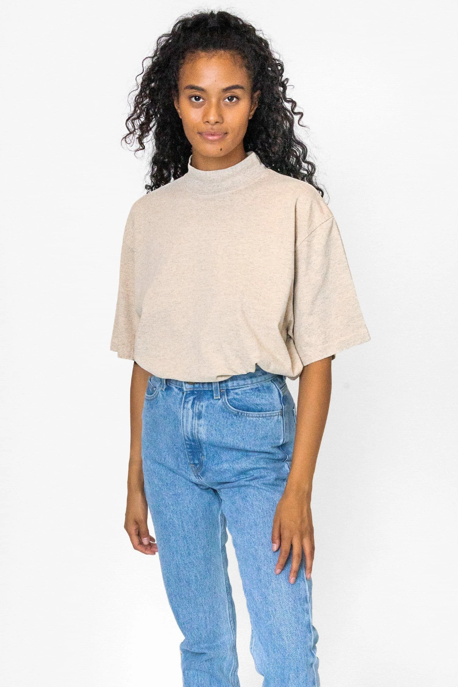 1825GD Unisex - Oversized Short Sleeve High Mockneck T-shirt 13 1825GD Unisex - Oversized Short Sleeve High Mockneck T-shirt - Image 13