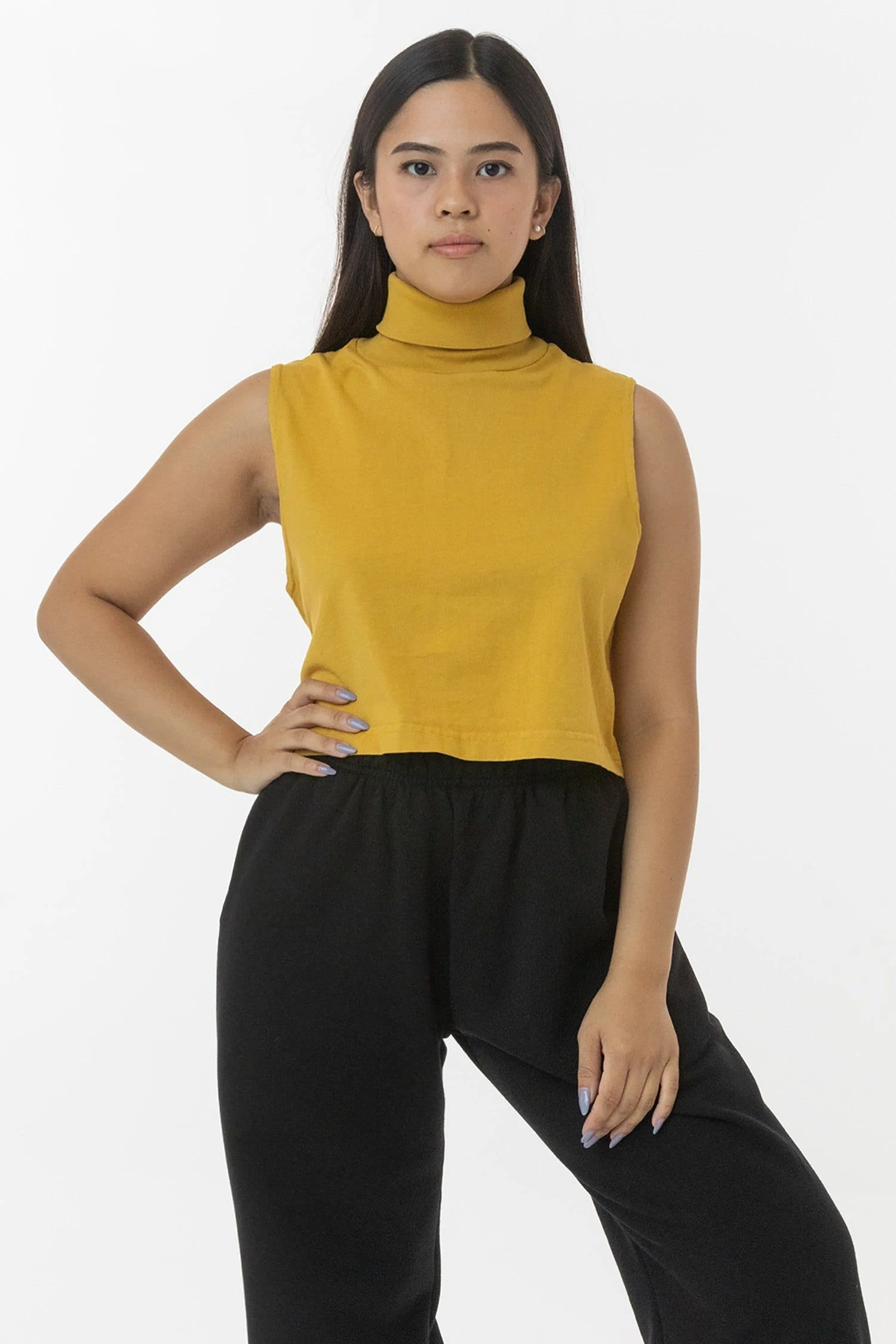 18323GD - Garment Dye Sleeveless Turtleneck Crop Top 9 18323GD - Garment Dye Sleeveless Turtleneck Crop Top - Image 9