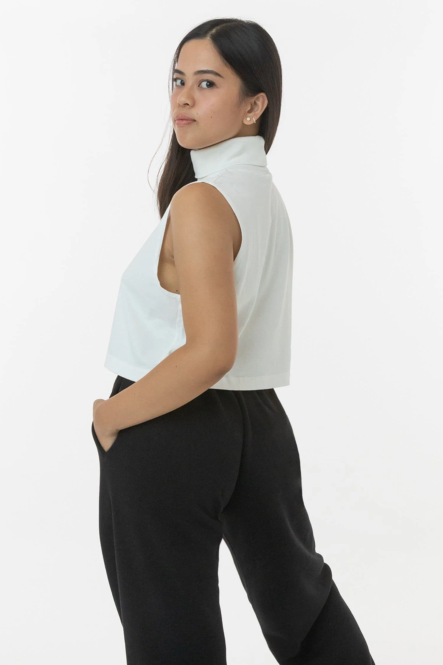 18323GD - Garment Dye Sleeveless Turtleneck Crop Top 5 18323GD - Garment Dye Sleeveless Turtleneck Crop Top - Image 5