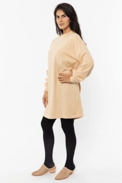 1837GD - Long Sleeve Garment Dye Mockneck Dress 37 1837GD - Long Sleeve Garment Dye Mockneck Dress -Builtd Store 1837GD Beige3