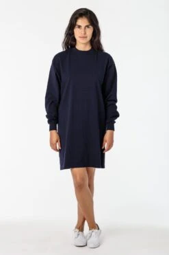 1837GD - Long Sleeve Garment Dye Mockneck Dress 29 1837GD - Long Sleeve Garment Dye Mockneck Dress -Builtd Store 1837GD navy 1 sofia