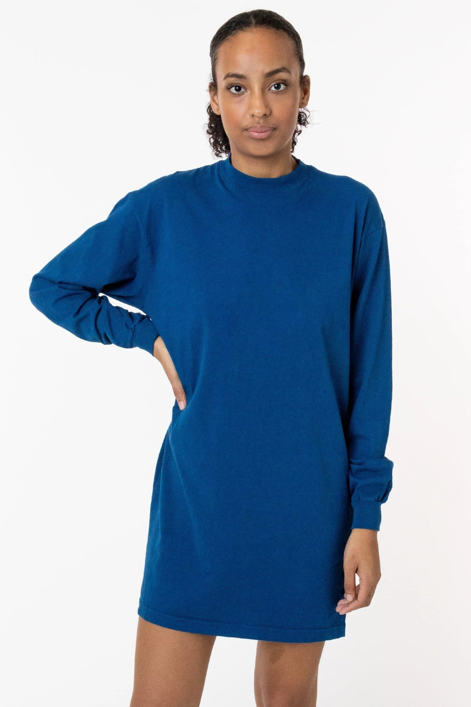 1837GD - Long Sleeve Garment Dye Mockneck Dress 12 1837GD - Long Sleeve Garment Dye Mockneck Dress - Image 12