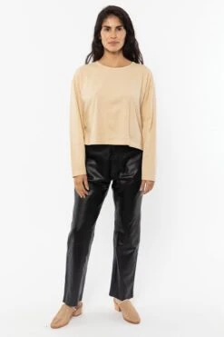 1839GD - Long Sleeve Garment Dye Cropped T-Shirt -Builtd Store 1839GD Beige 02