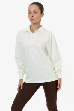 18417GD Unisex - 18/1 Long Sleeve Polo T-Shirt -Builtd Store 18417GD creme 91f9730d 3ab2 4e59 927c af53729c260b