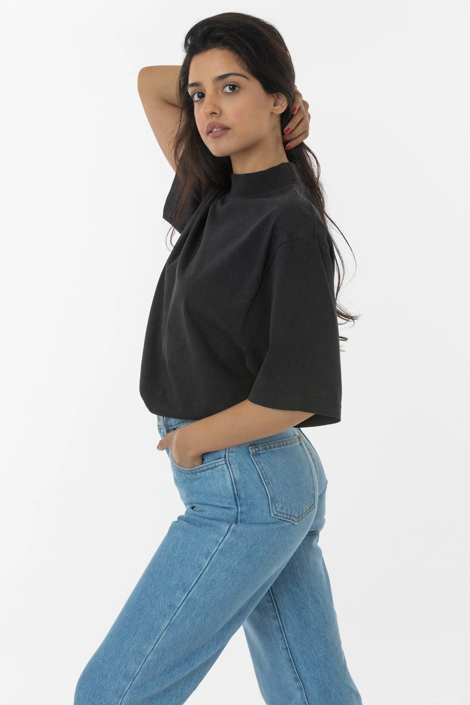 1825GD Unisex - Oversized Short Sleeve High Mockneck T-shirt 17 1825GD Unisex - Oversized Short Sleeve High Mockneck T-shirt - Image 17