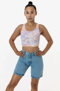 21308TD - Tie Dye 2x1 Crop Tank -Builtd Store 21308 td jenny 1S