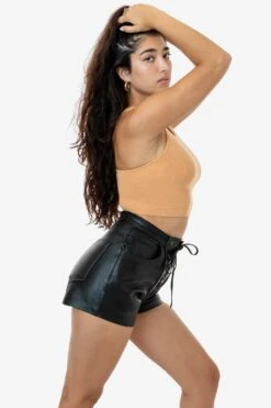 RLH746 - Leather Front Tie Up Short -Builtd Store 2S