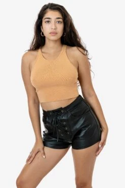 RLH746 - Leather Front Tie Up Short -Builtd Store 3S