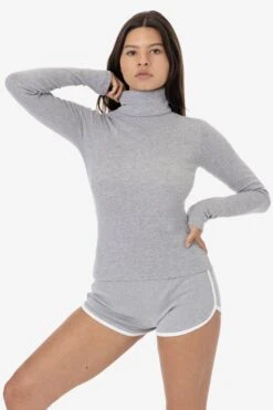 43006 - Baby Rib Turtleneck -Builtd Store 43006 heathergrey 1