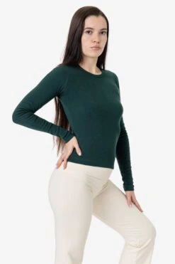 43007 - Baby Rib Long Sleeve Crewneck Tee -Builtd Store 43007 forest