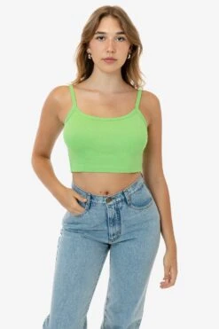 43016 - Baby Rib Spaghetti Crop Tank -Builtd Store 43016 lightgreensh