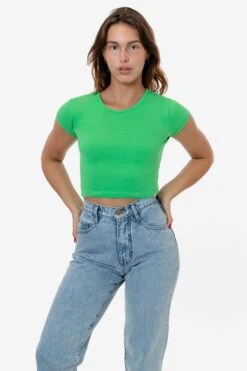 43035 - Cap Sleeve Baby Rib Crop Top -Builtd Store 43035 GRASS s