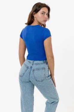 43035 - Cap Sleeve Baby Rib Crop Top -Builtd Store 43035 ROYAL s