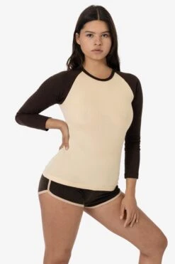 43053 - Baby Rib Long Sleeve Raglan -Builtd Store 43053 CREME BROWN 1
