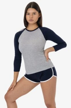 43053 - Baby Rib Long Sleeve Raglan -Builtd Store 43053 HTRGREY NAVY 1