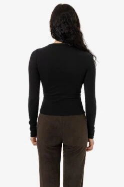 43007 - Baby Rib Long Sleeve Crewneck Tee -Builtd Store 4307 BLACK2f