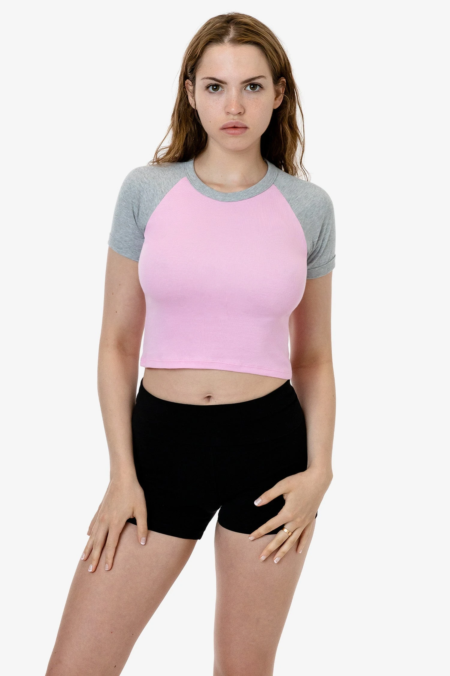 43077 - Baby Rib Short Sleeve Cropped Raglan 8 43077 - Baby Rib Short Sleeve Cropped Raglan - Image 8