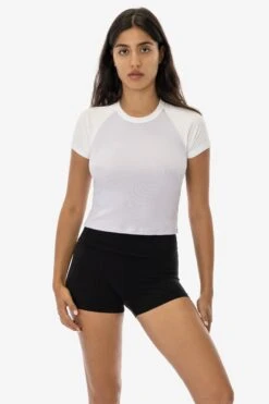 43077 - Baby Rib Short Sleeve Cropped Raglan 31 43077 - Baby Rib Short Sleeve Cropped Raglan -Builtd Store 43077 TARO WHITEXX