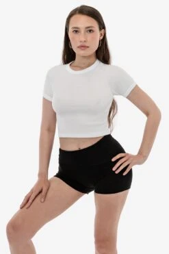 43077 - Baby Rib Short Sleeve Cropped Raglan 30 43077 - Baby Rib Short Sleeve Cropped Raglan -Builtd Store 43077 WHITE WHITEs