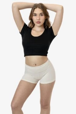 43080 - Baby Rib Scoopneck Crop Top -Builtd Store 43080 BLACK 1s