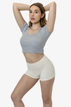 43080 - Baby Rib Scoopneck Crop Top -Builtd Store 43080 HEATHER 1s