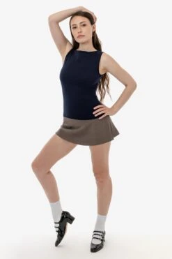 43045 - Baby Rib Sleeveless Boatneck Top -Builtd Store 43080 NAVY 4s