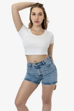 43080 - Baby Rib Scoopneck Crop Top -Builtd Store 43080 WHITE 1s