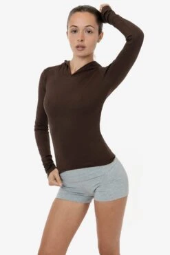 43098 - Baby Rib Long Sleeve Hoodie 10 43098 - Baby Rib Long Sleeve Hoodie -Builtd Store 43098 LAUREN CHOCOLATE1f