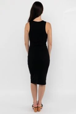 43240GD - Manantial Baby Rib Midi Dress -Builtd Store 43240GD Black4