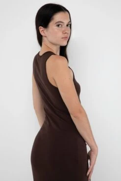 43240GD - Manantial Baby Rib Midi Dress -Builtd Store 43240GD Chocolate2