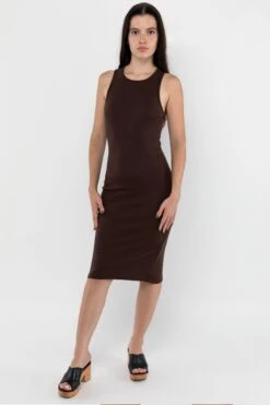 43240GD - Manantial Baby Rib Midi Dress -Builtd Store 43240GD Chocolate3