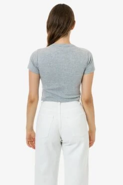 4325 - Baby Rib Short Sleeve Crop Tee -Builtd Store 4325 RACHEL HEATHERGREY 2